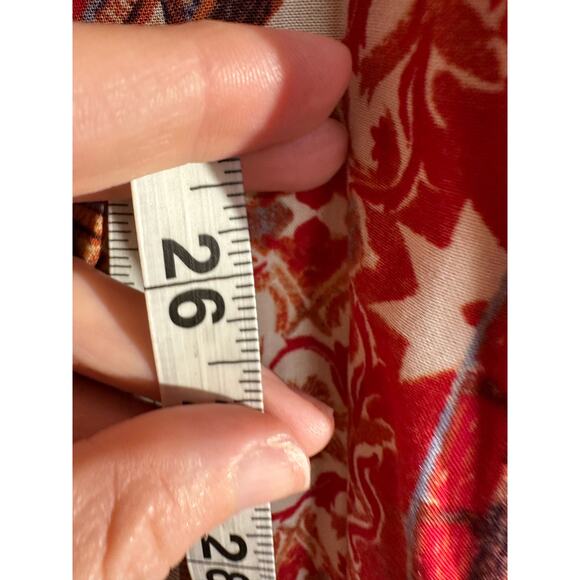 Rachel Zoe Top Womens XS Red Aztec Western Oversized Button Flowy Boho Bohemian - Picture 7 of 8